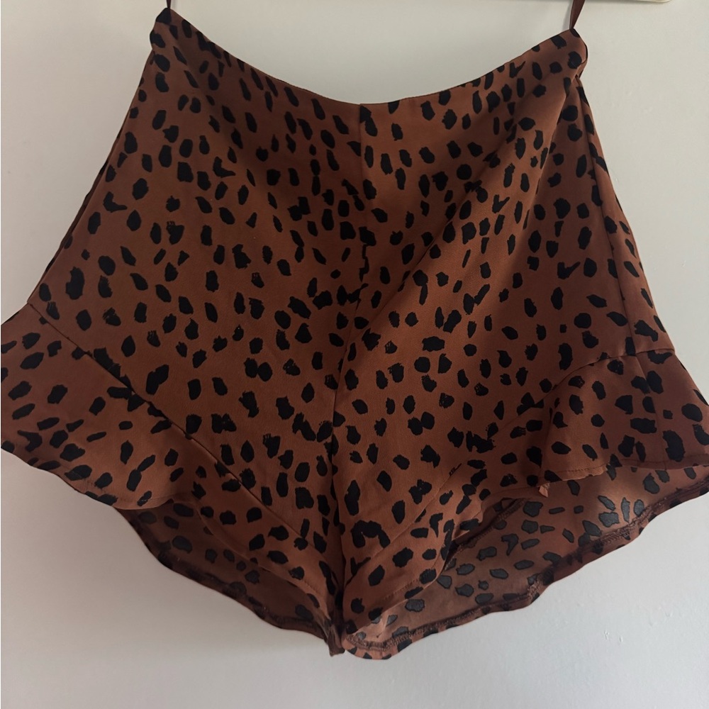 She + Sky Brown Animal Print Shorts